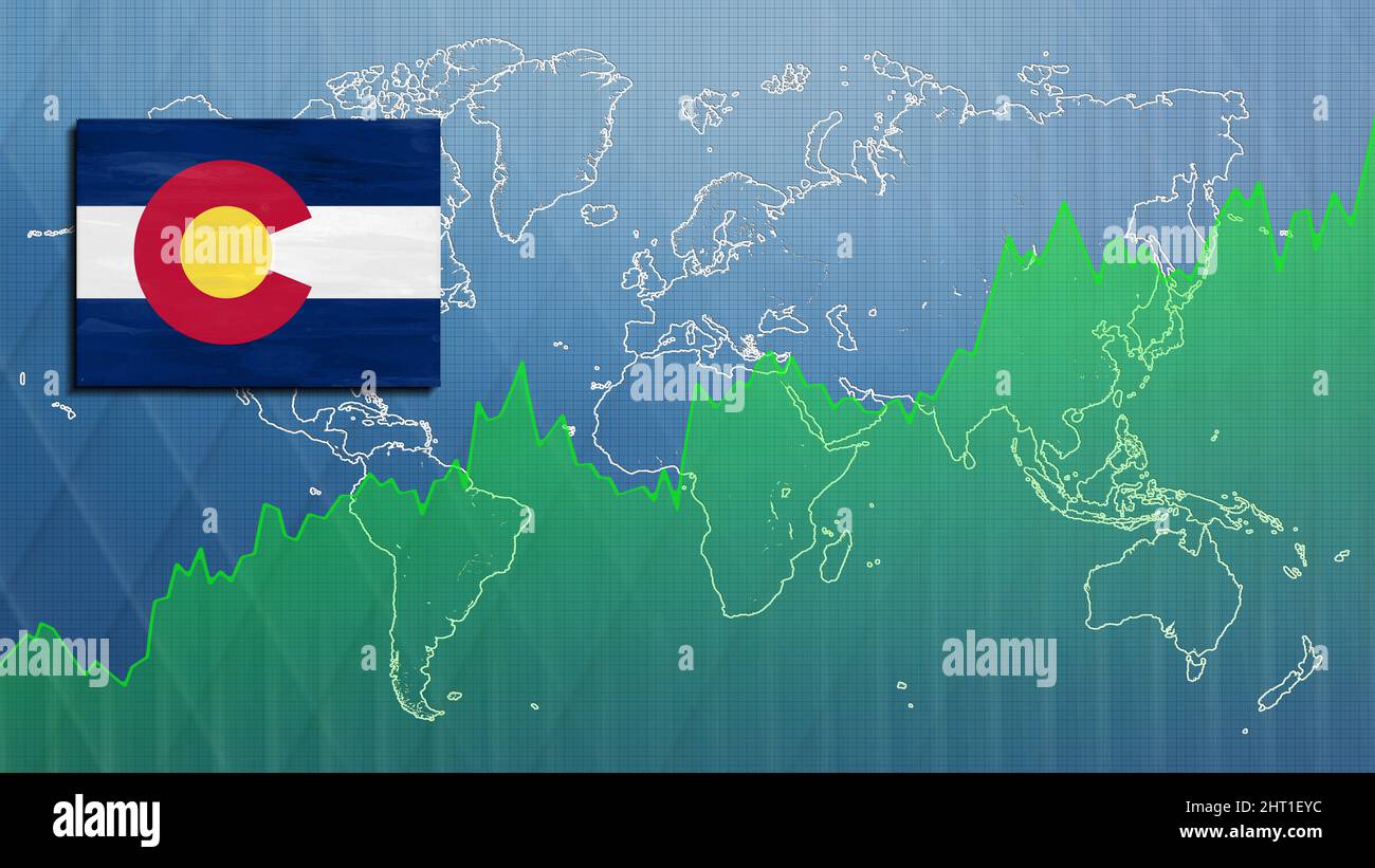 Map of Colorado, financial success, economy growth Stock Photo Alamy