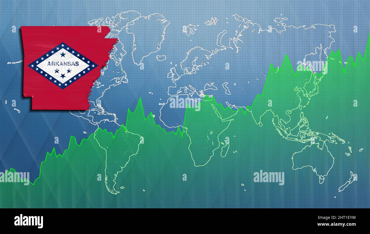 Map of Arkansas, financial success, economy growth Stock Photo Alamy