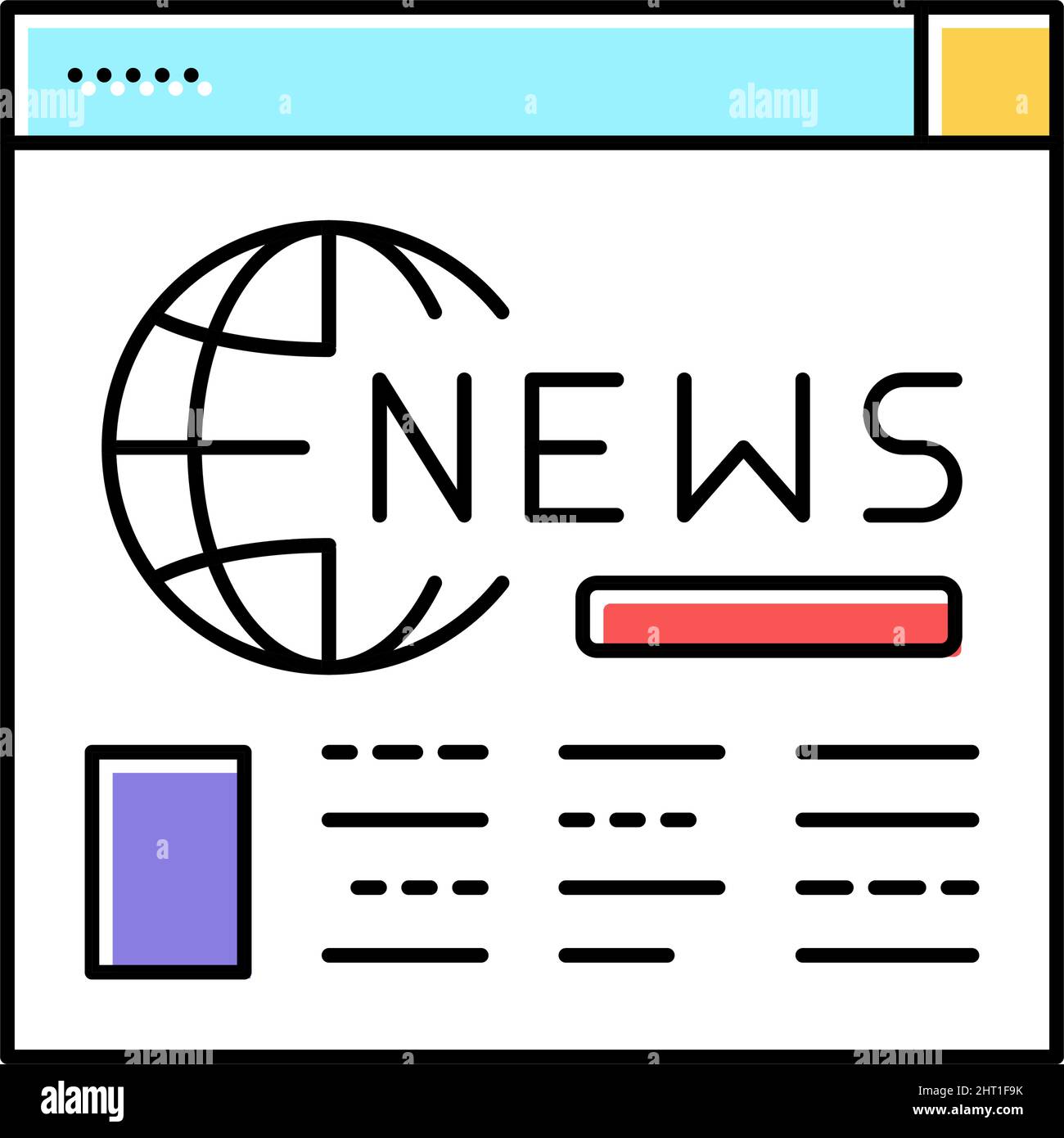 internet web page news color icon vector illustration Stock Vector ...
