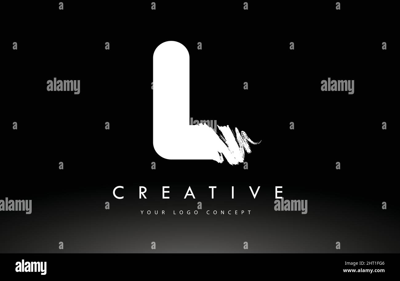 White L Brushed Letter Logo. Brush Letters design with Artistic Brush ...