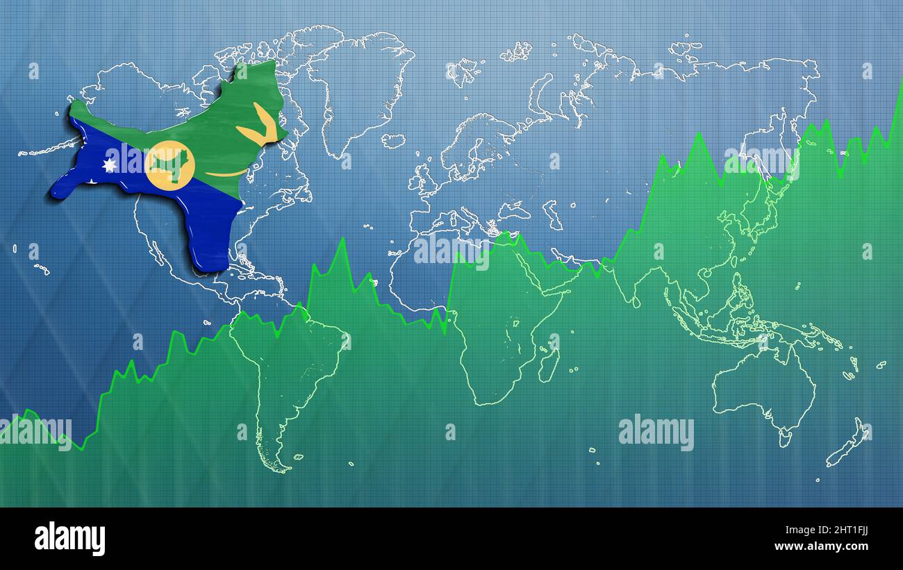 Map of Christmas Island, financial success, economy growth Stock Photo