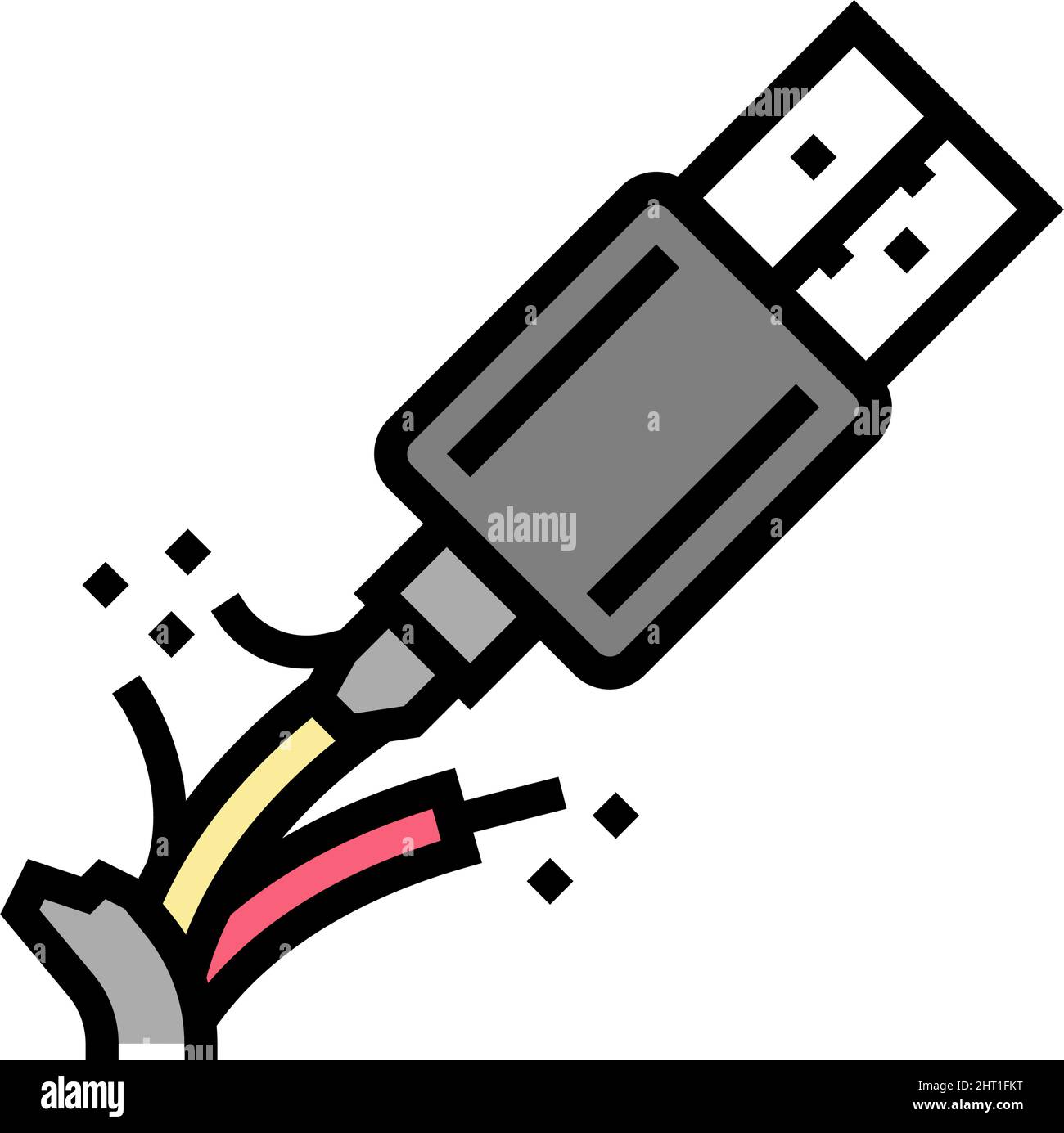 broken cable usb color icon vector illustration Stock Vector Image ...