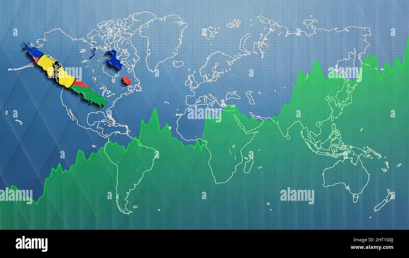 Map of New Caledonia, financial success, economy growth Stock Photo Alamy