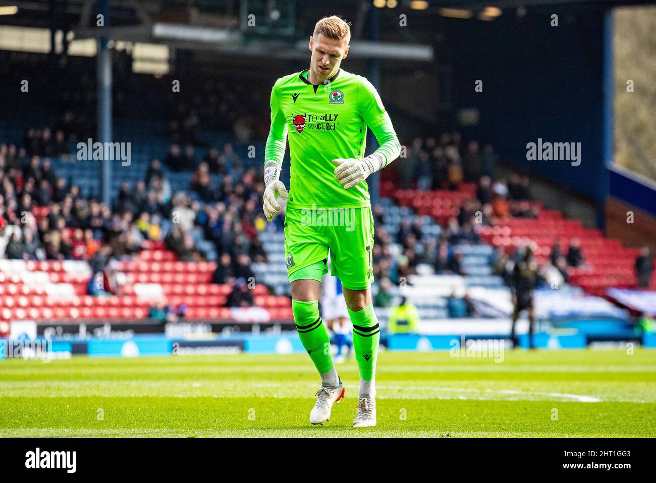 Blackburn, UK. 26th Feb, 2022. Thomas Kaminski #1 of Blackburn Rovers ...