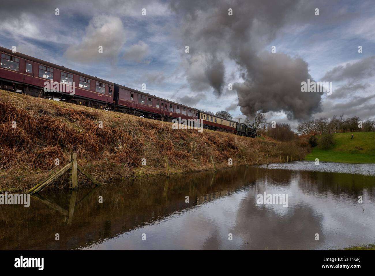 Bury, Greater Manchester, UK, Saturday February 26, 2022. The annual Spring Stream Gala on the East Lancashire Railway attracted hundreds of steam enthusiasts from all over the country to ride along the volunteer run railway. The star of the gala is the 4601 Royal Scot, making a special guest appearance. Credit: Paul Heyes/Alamy News Live Stock Photo
