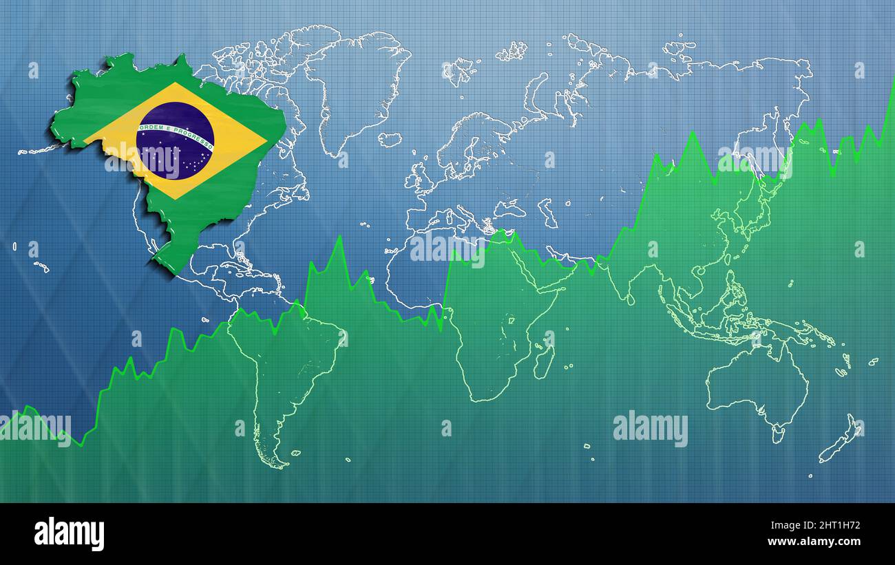 Map of Brazil, financial success, economy growth Stock Photo - Alamy
