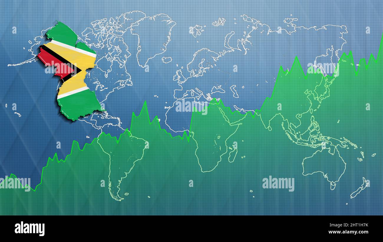 Map of Guyana, financial success, economy growth Stock Photo Alamy
