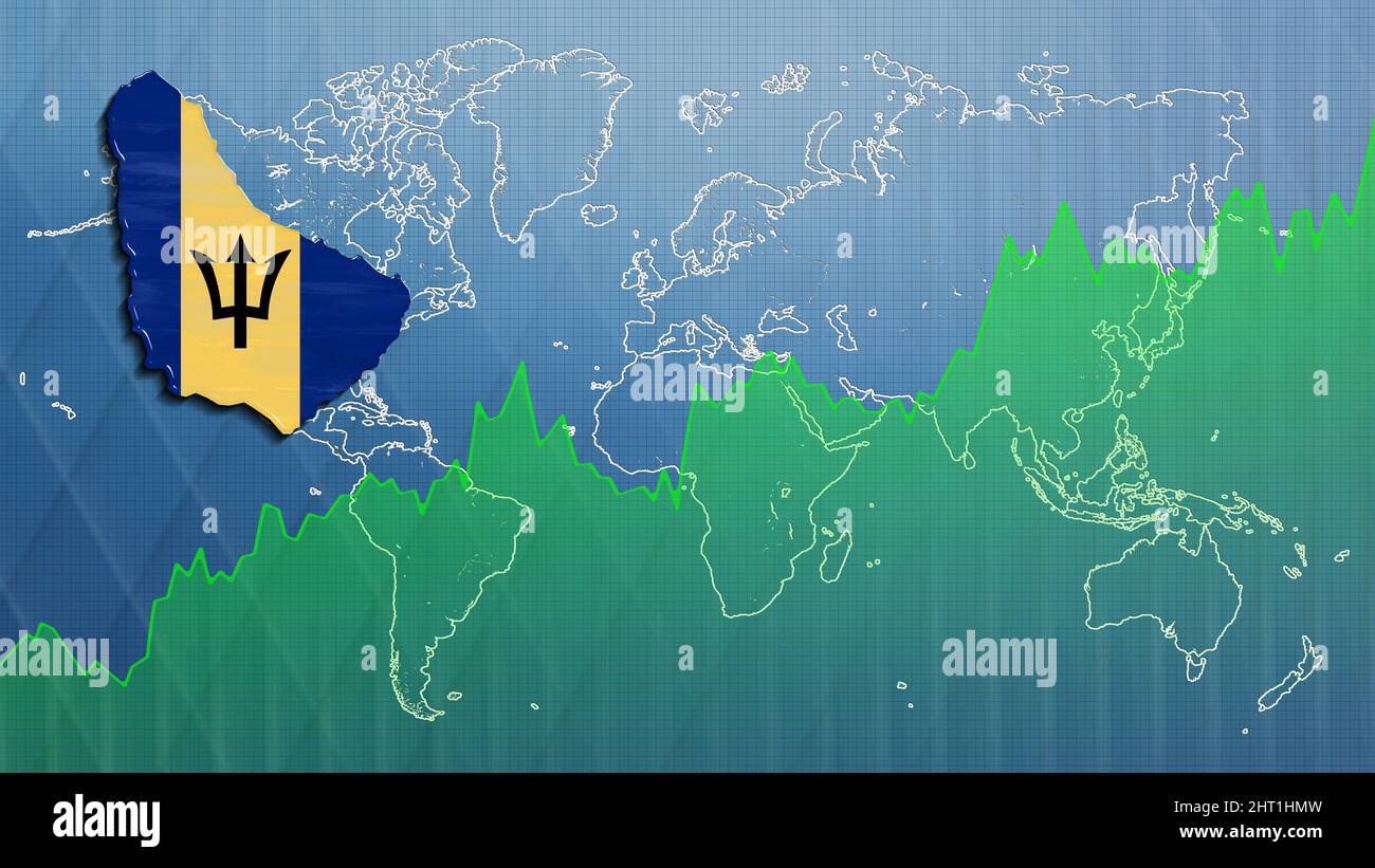 Map of Barbados, financial success, economy growth Stock Photo Alamy