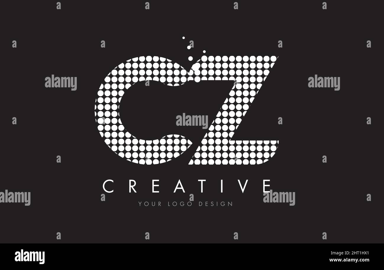 CZ C Z Dots Letter Logo Design White Magenta Bubble Circles and Swoosh ...