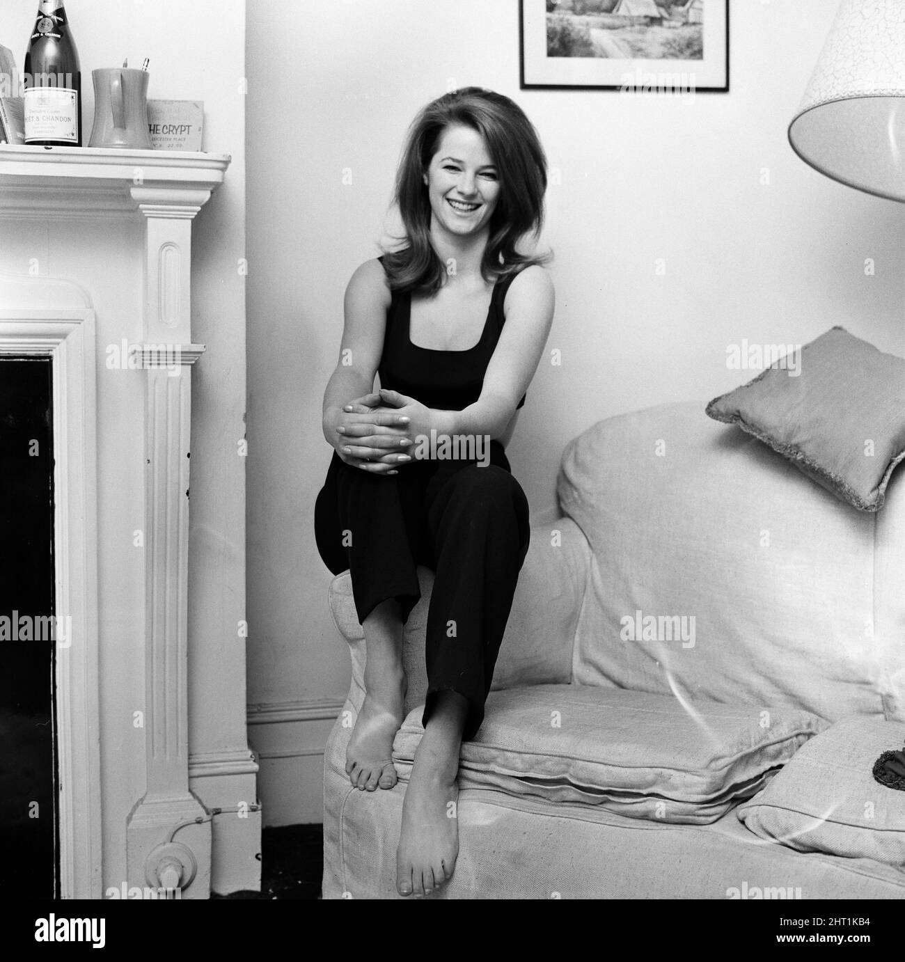 19 Year Old Actress Charlotte Rampling Pictured In Her Chelsea Flat 6th December 1965 Stock