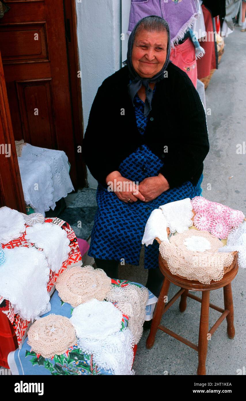 Lindos, souvenirs, Rhodes Island, Dodecanese, Greece, Europe Stock
