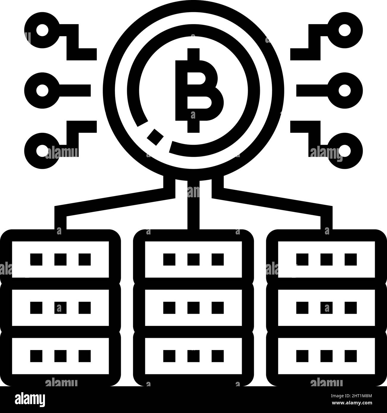 mining cryptocurrency line icon vector illustration Stock Vector Image ...
