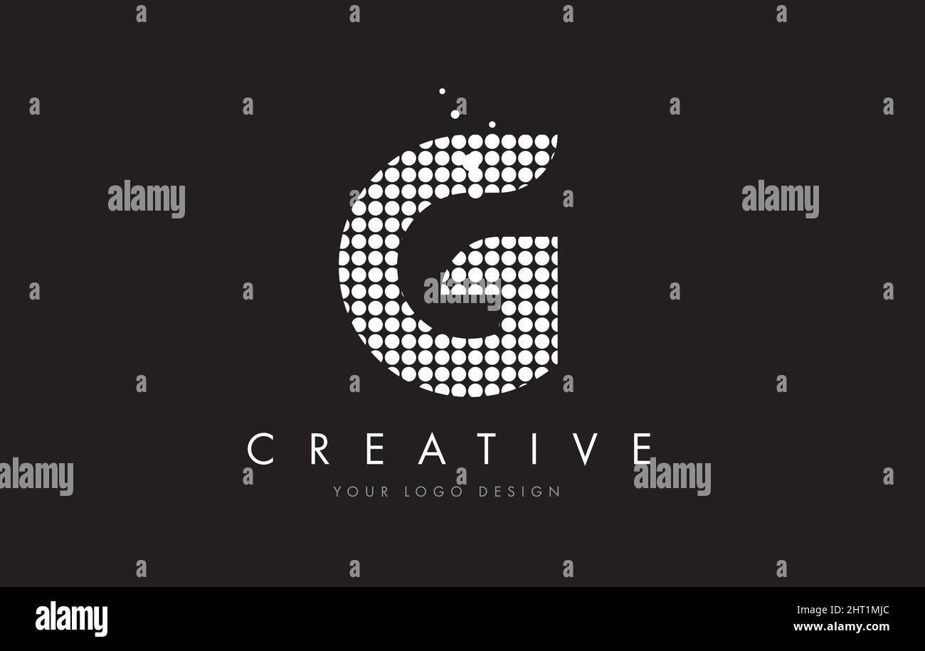 G Dots Letter Logo Design with White Bubble Circles and Swoosh Stock ...