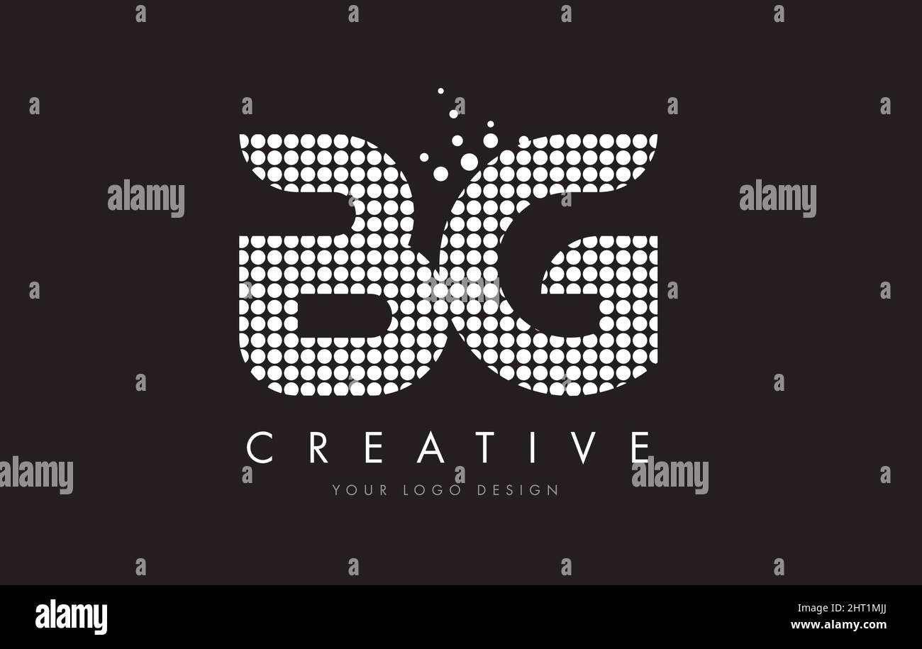 BG B G Dots Letter Logo Design White Magenta Bubble Circles and Swoosh ...
