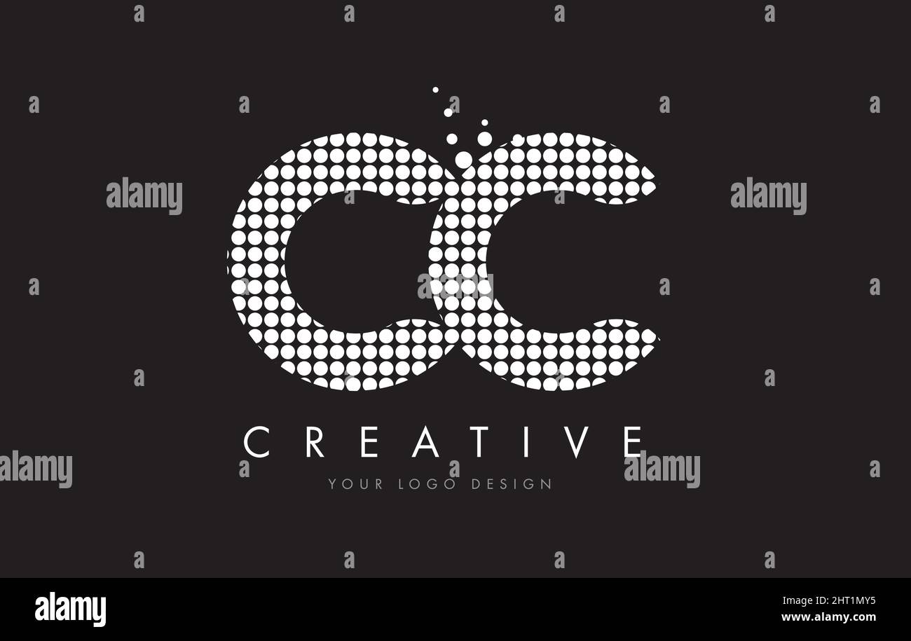 CC C C Dots Letter Logo Design White Magenta Bubble Circles and Swoosh ...