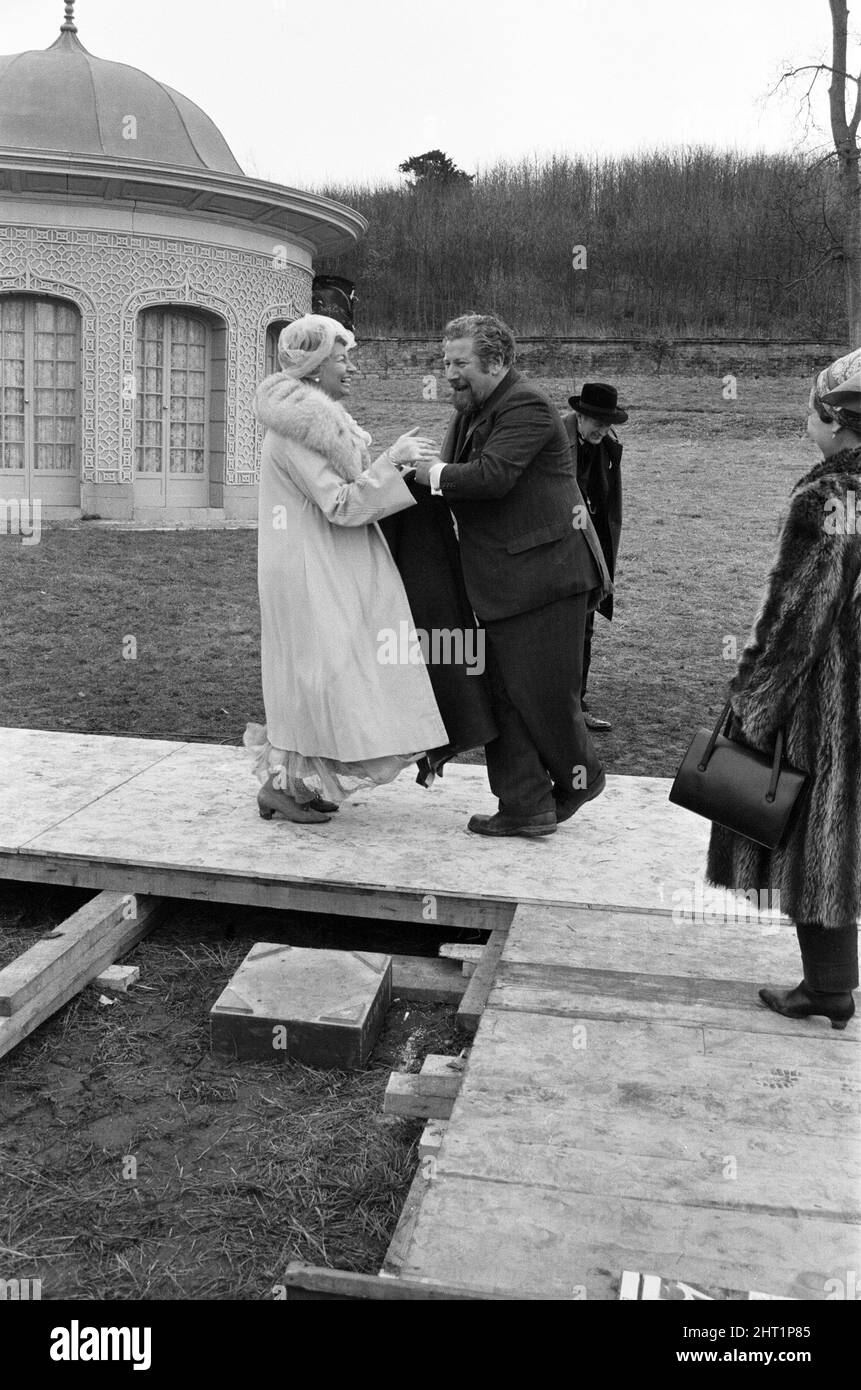 Sophia Loren during the filming of "Lady L" at Castle Howard, where she