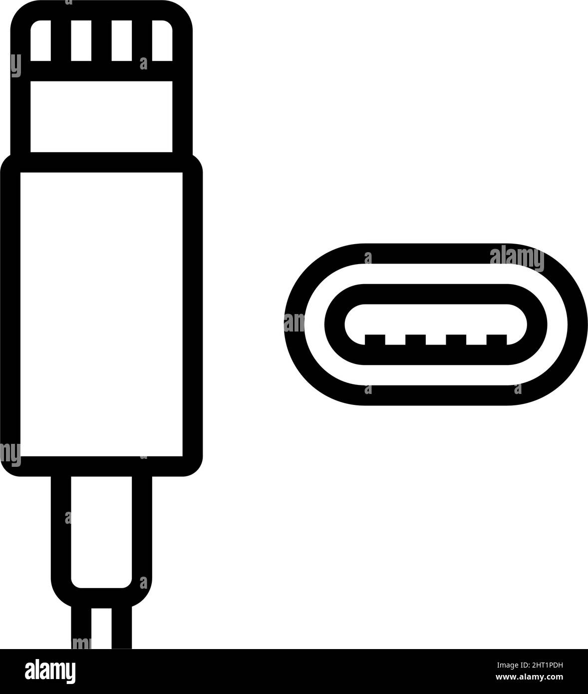 lightning cable line icon vector illustration Stock Vector Image & Art