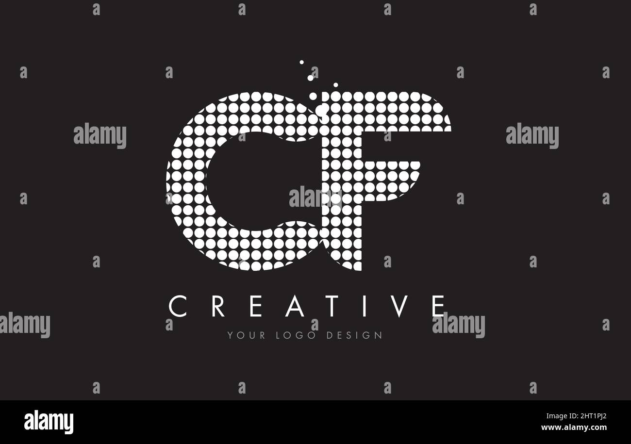 CF C F Dots Letter Logo Design White Magenta Bubble Circles and Swoosh ...