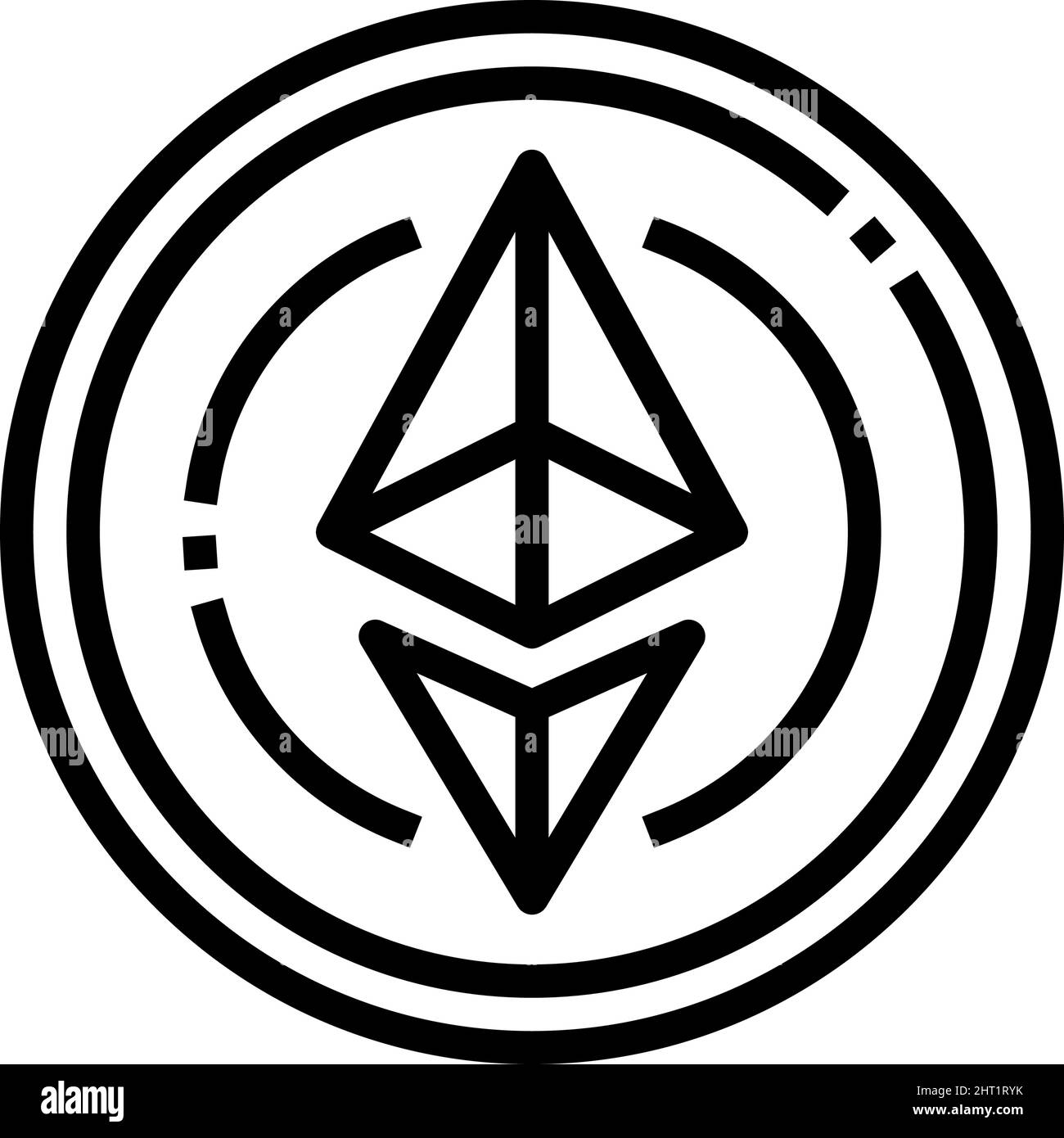 ethereum cryptocurrency line icon vector illustration Stock Vector ...
