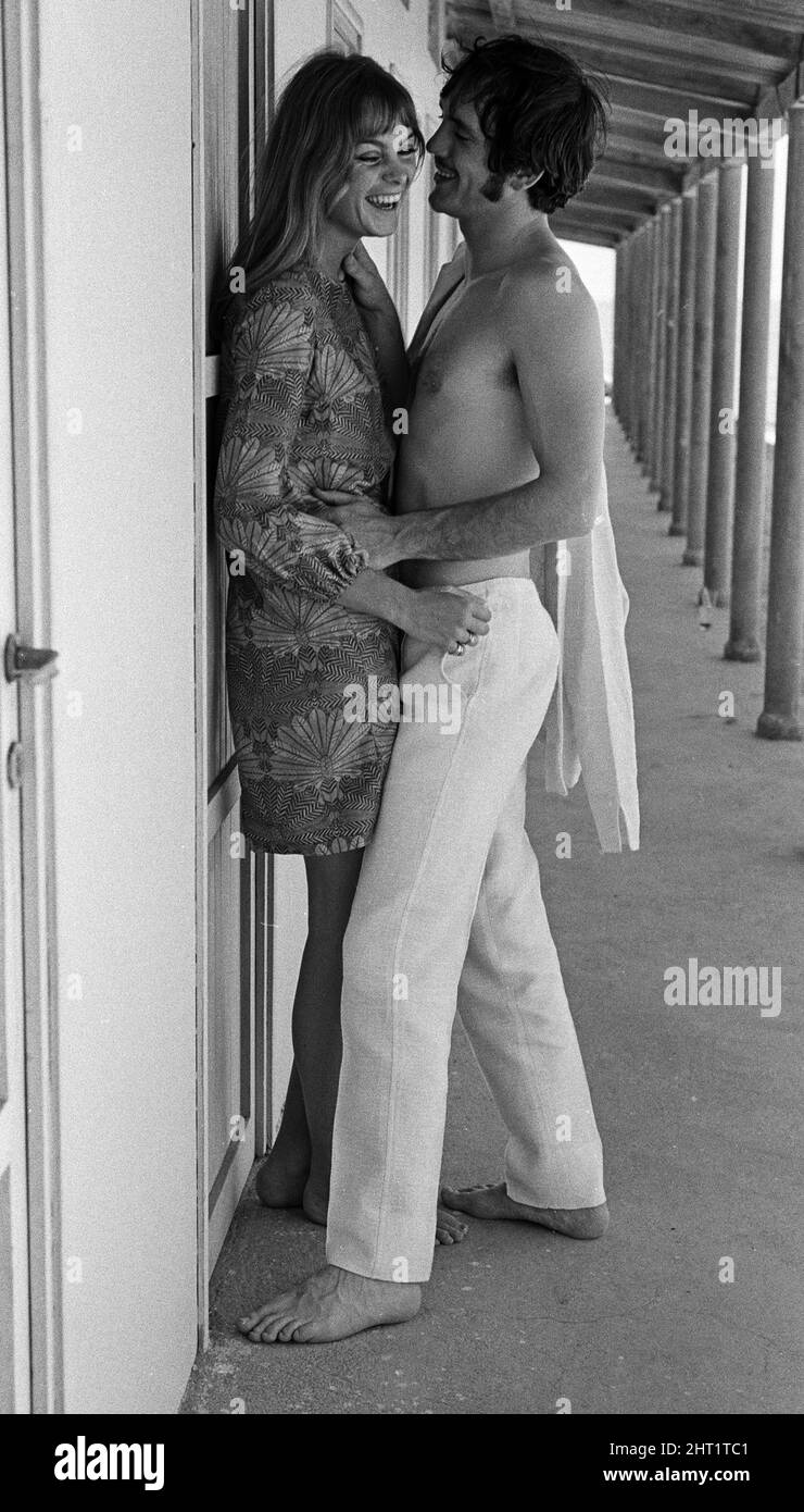 Jean Shrimpton and Terence Stamp in Italy.  August 1966. Stock Photo