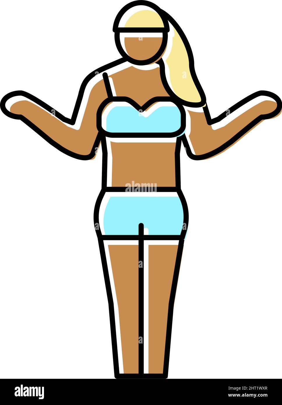 tanned woman color icon vector illustration Stock Vector