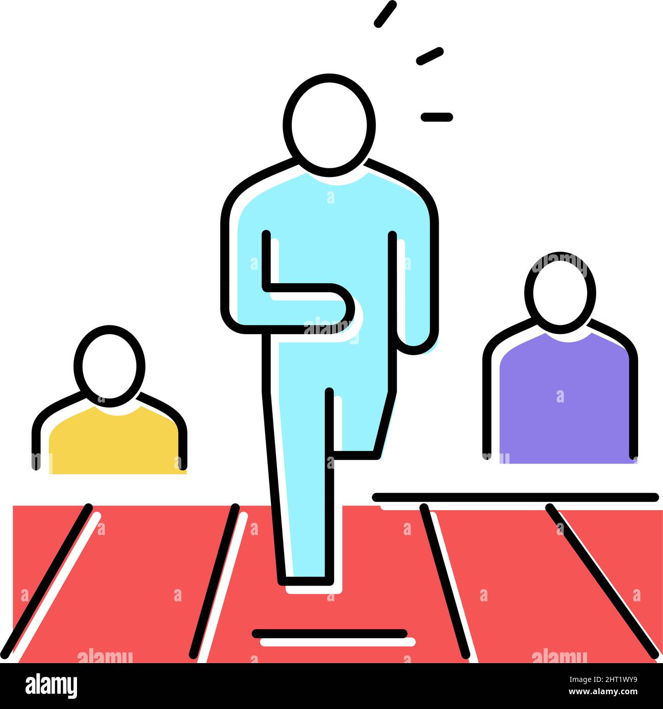 first leader running color icon vector illustration Stock Vector Image ...