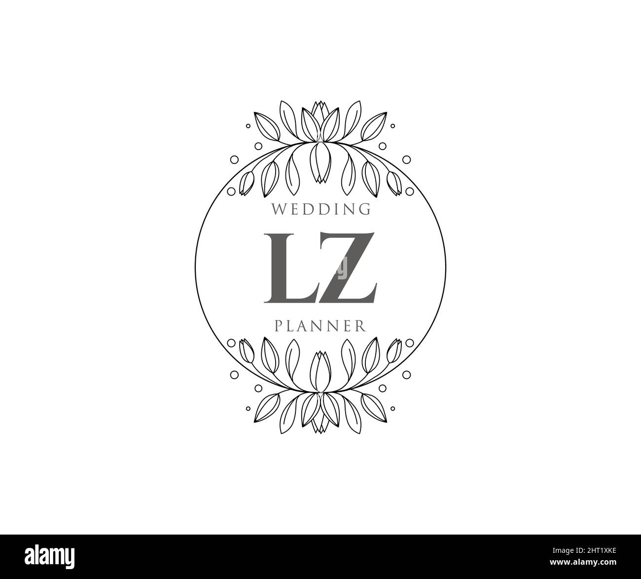 LZ Initials letter Wedding monogram logos collection, hand drawn modern ...