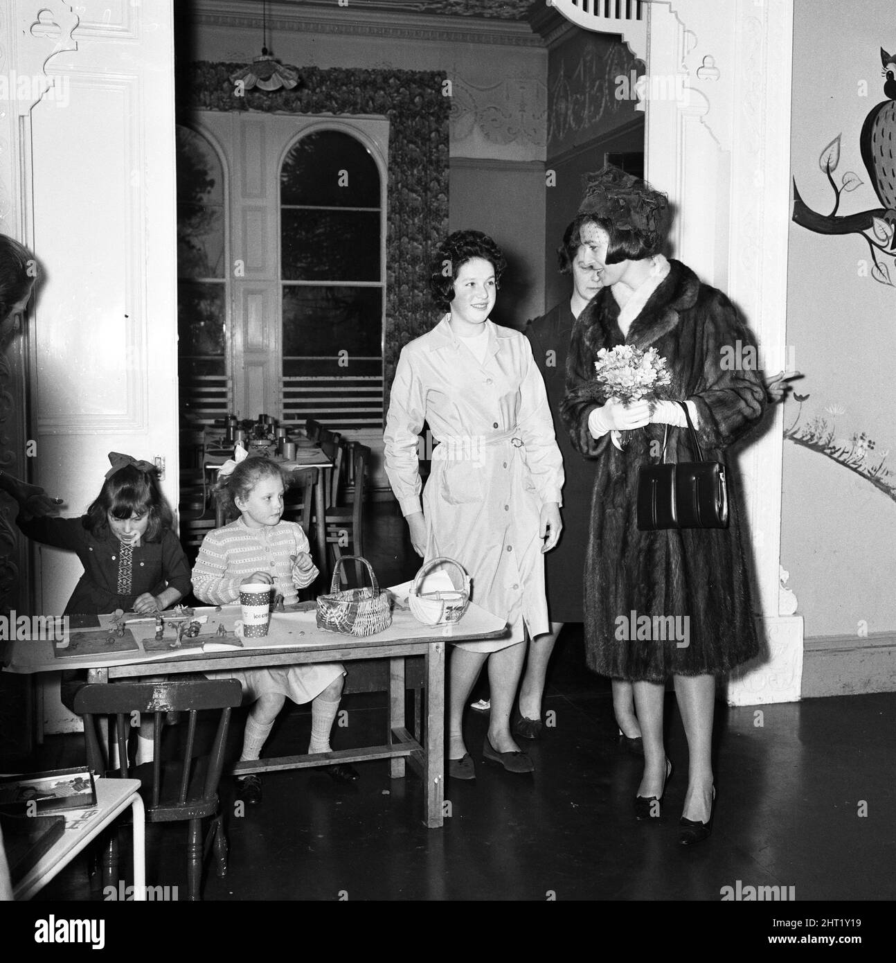 Princess Alexandra of Kent visits the Glendhu Children's Hostel, Belfast. 18th February 1965. Stock Photo