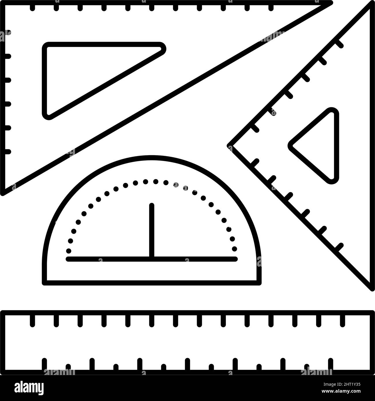 ruler stationery tool line icon vector illustration Stock Vector Image ...