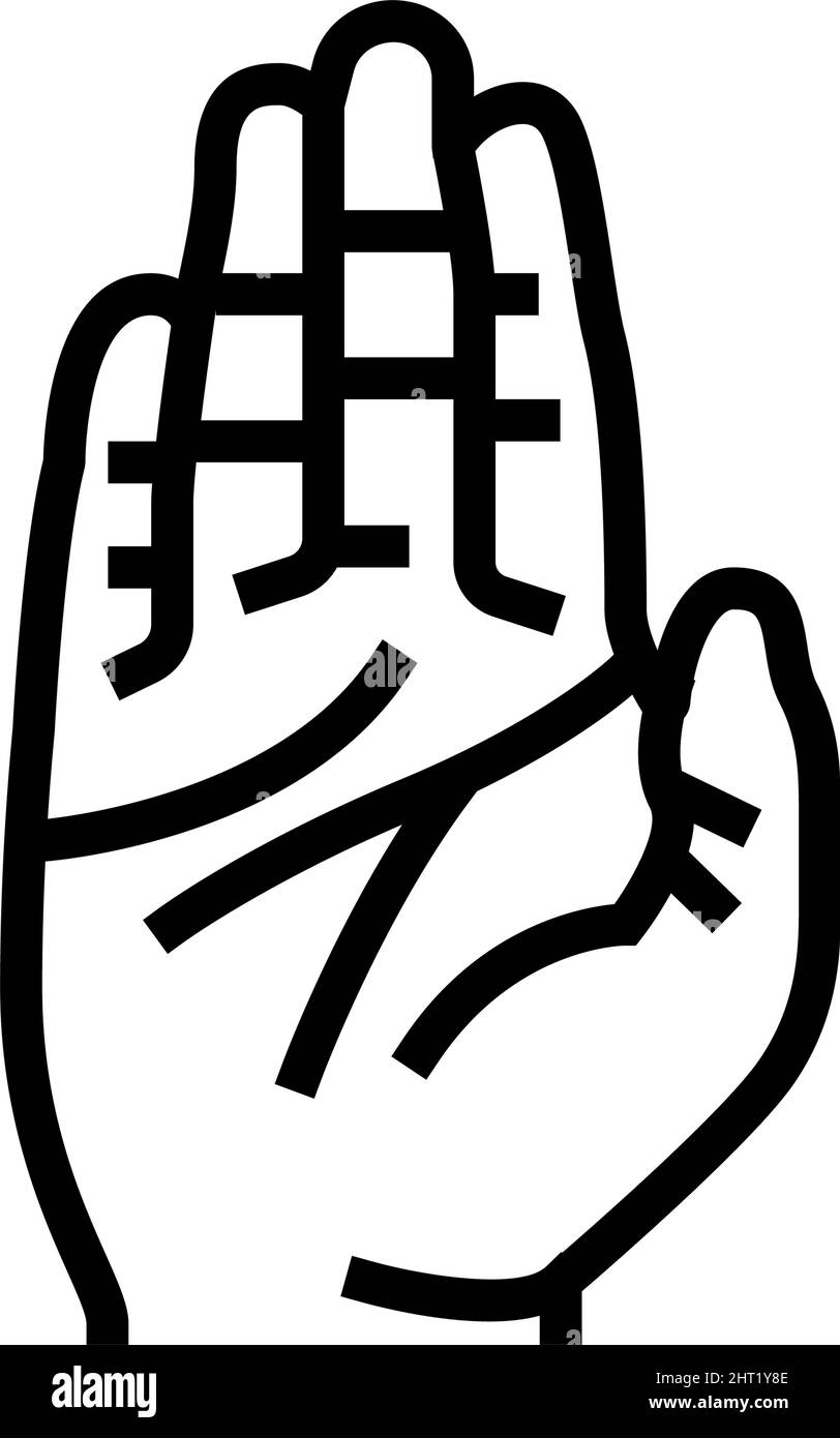 stop hand gesture line icon vector illustration Stock Vector Image ...