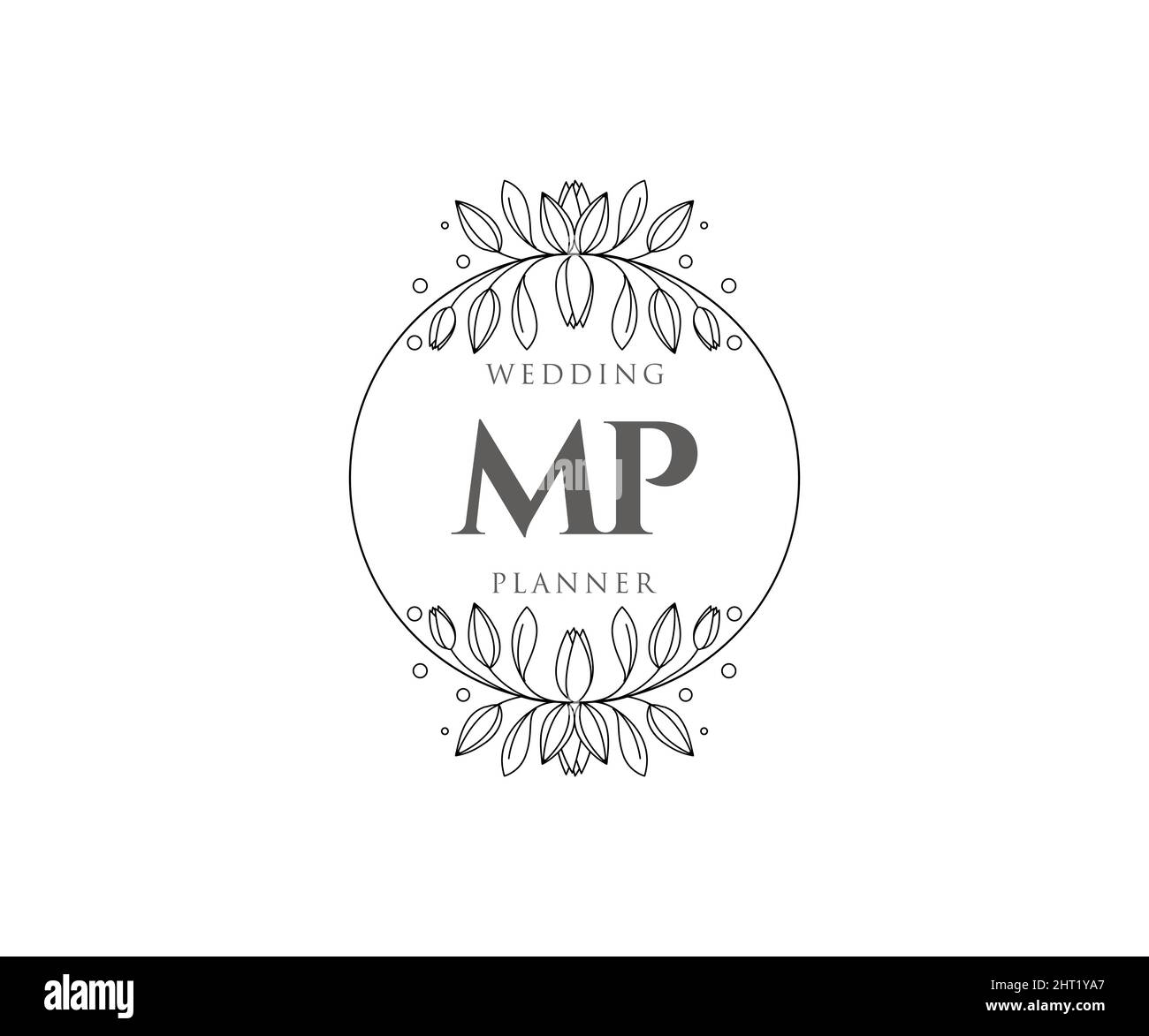 Antique Monogram Design - MP - PM - Vintage Wedding Logo