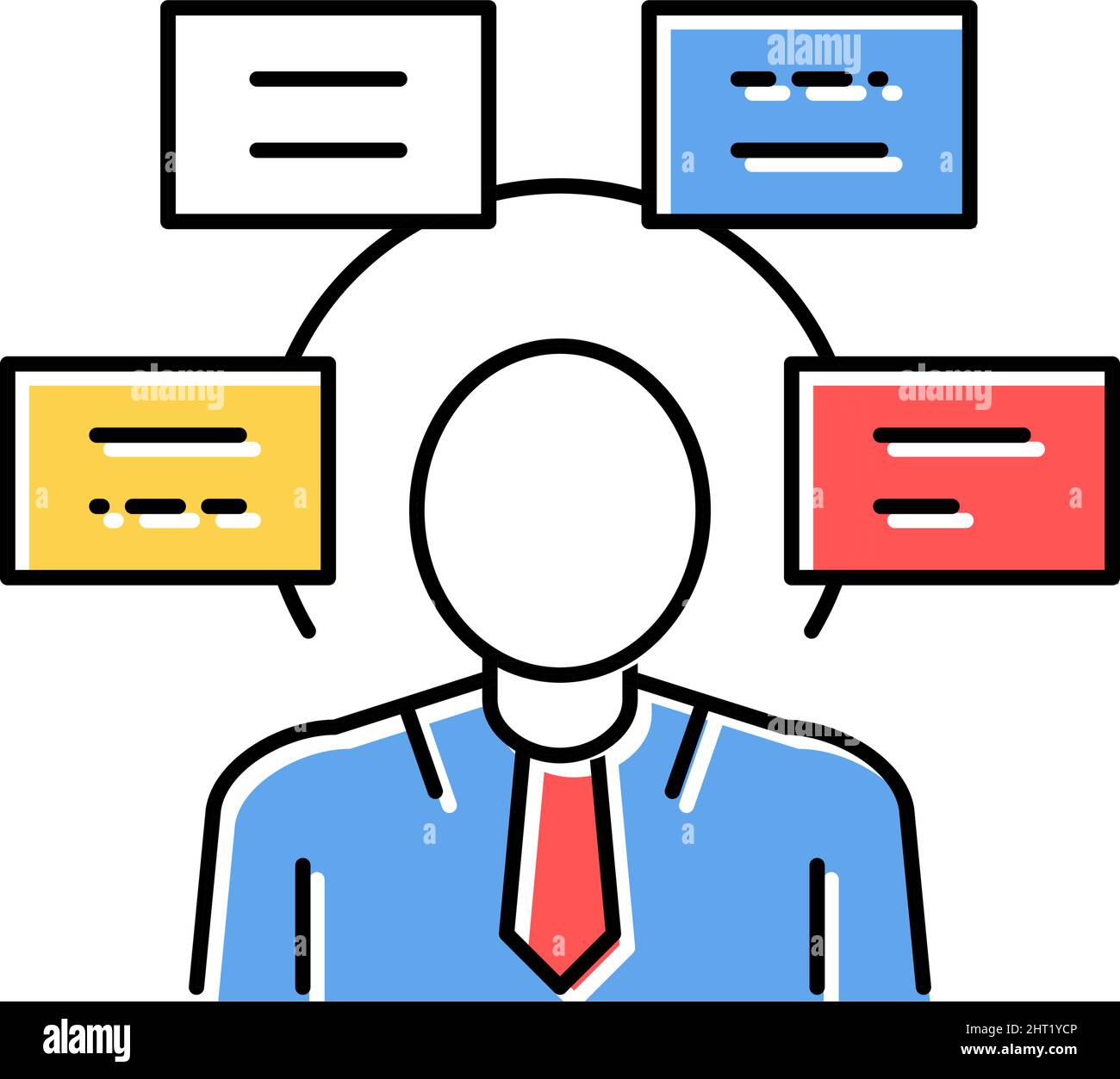 human comprehends tasks color icon vector illustration Stock Vector ...