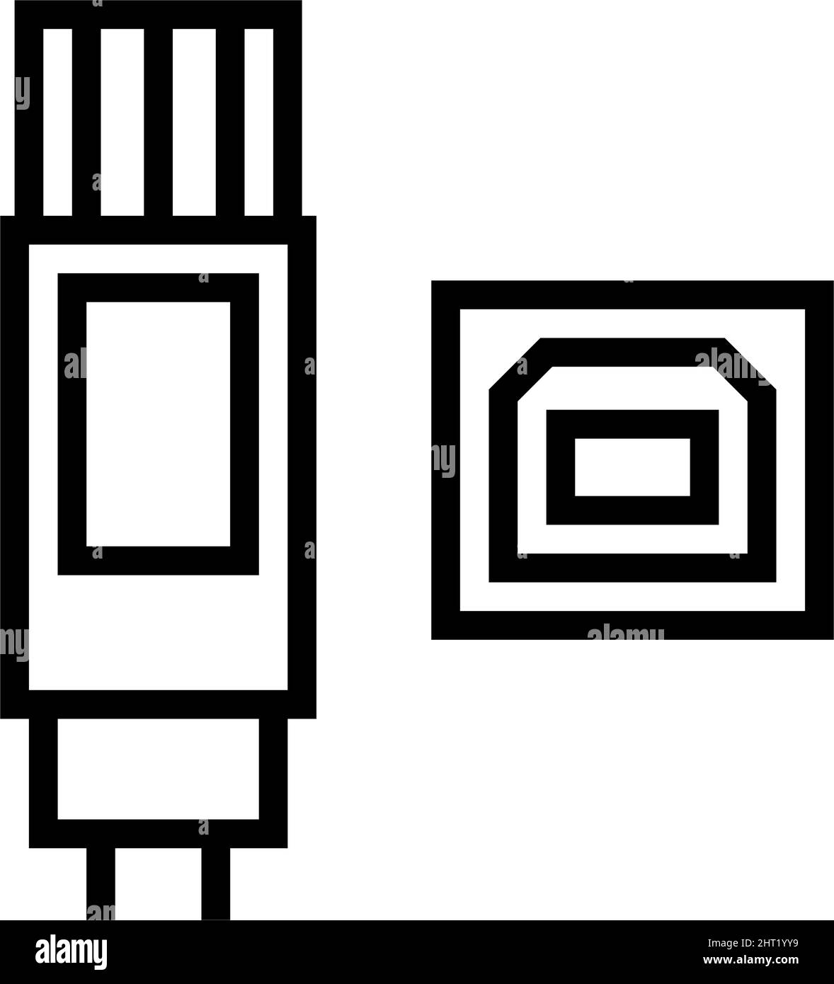 usb type b line icon vector illustration Stock Vector Image & Art Alamy