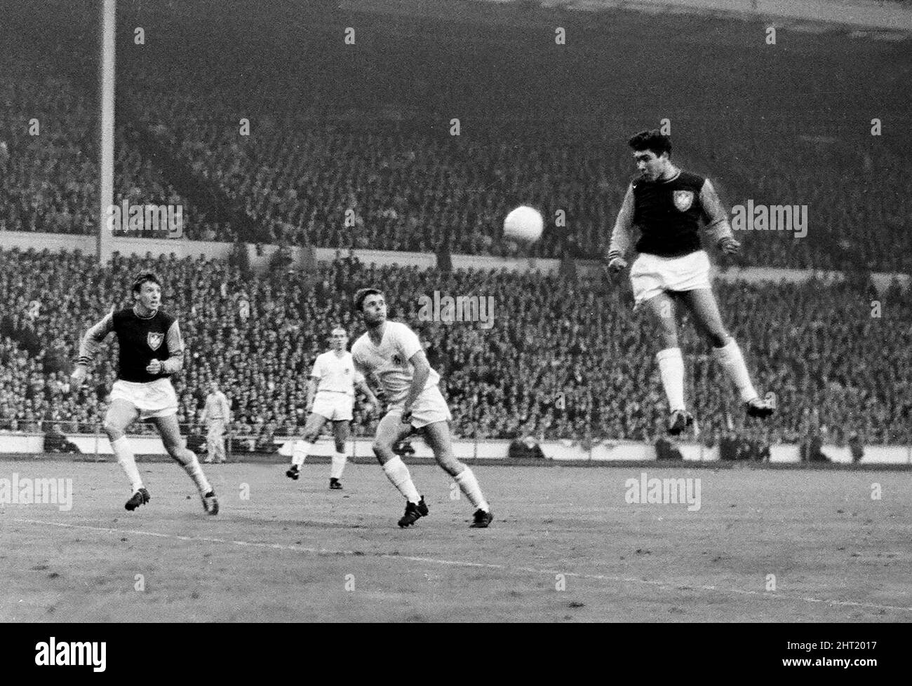 European Cup Winners Cup Final at Wembley Stadium. West Ham United 2 v 1860 Munich 0. Action from the match.  19th May 1965. Stock Photo