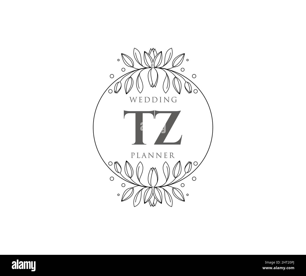 TZ Initials letter Wedding monogram logos collection, hand drawn modern ...