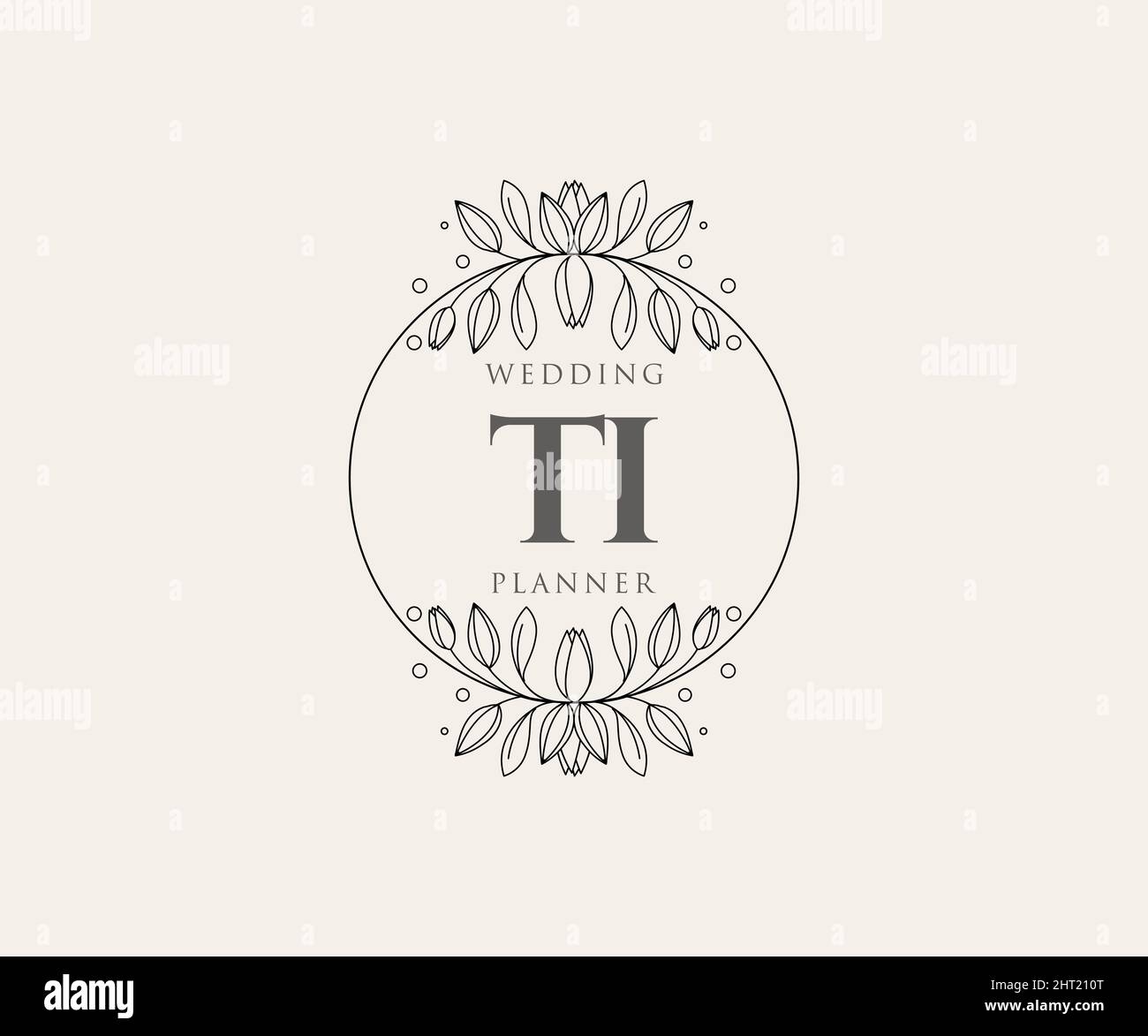 TI Initials letter Wedding monogram logos collection, hand drawn modern ...