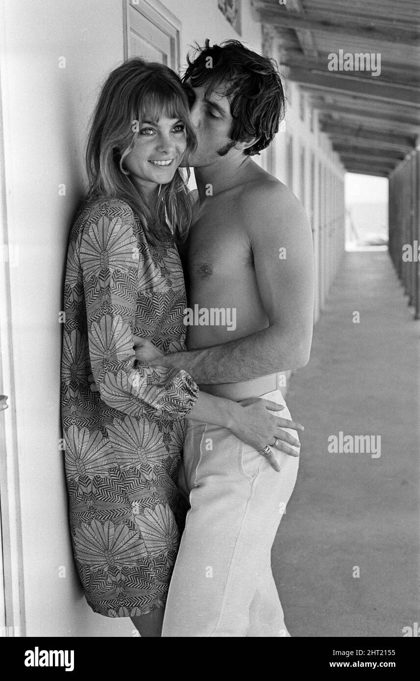 Jean Shrimpton and Terence Stamp in Italy.  August 1966. Stock Photo