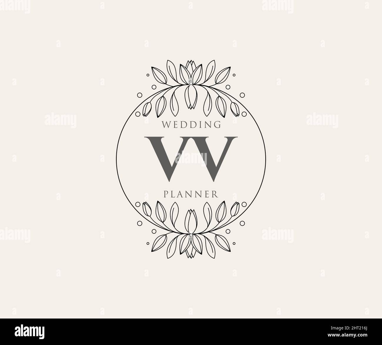 Letter vv wedding monogram logo design Royalty Free Vector