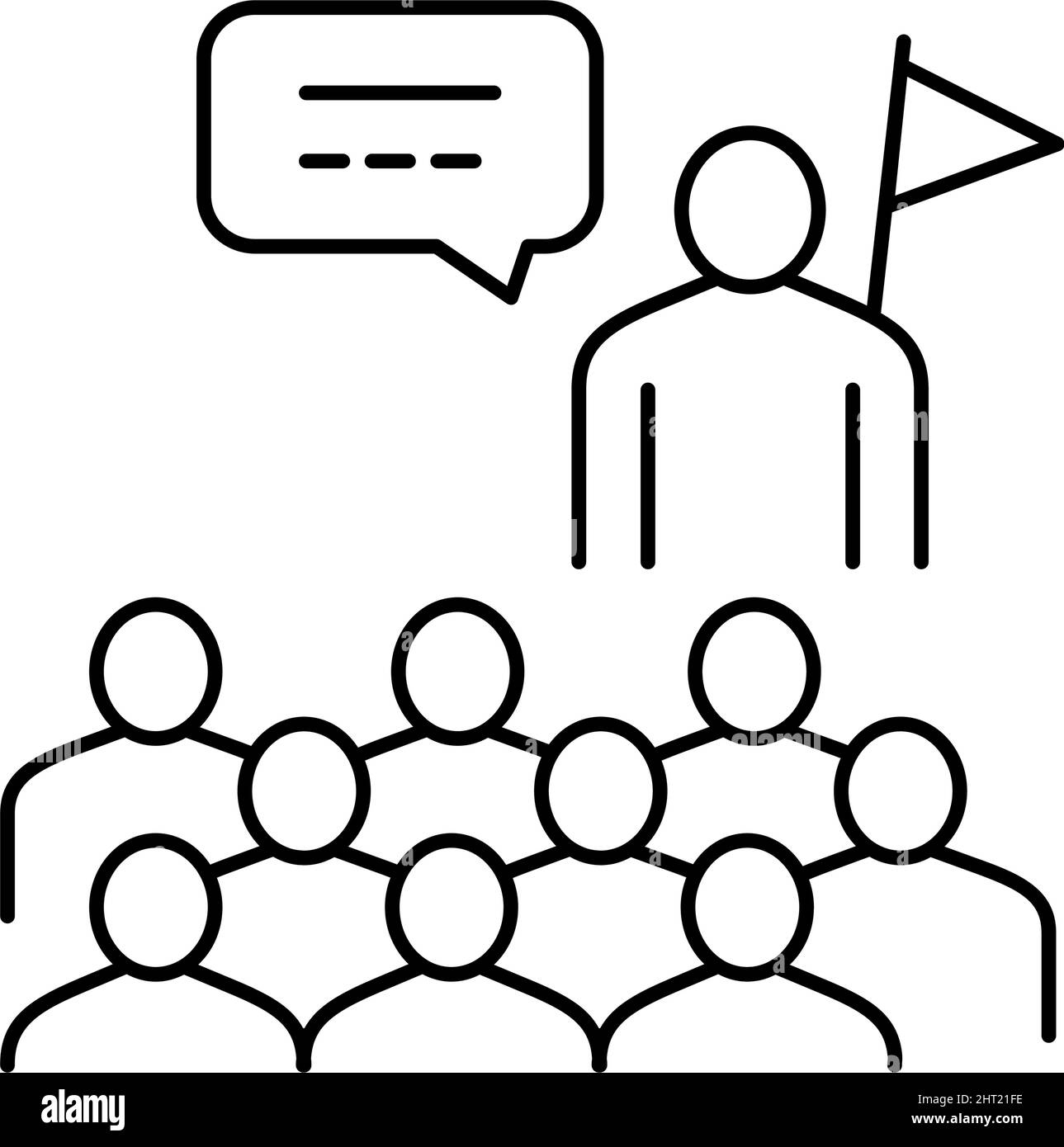 guid and visitor group line icon vector illustration Stock Vector Image ...