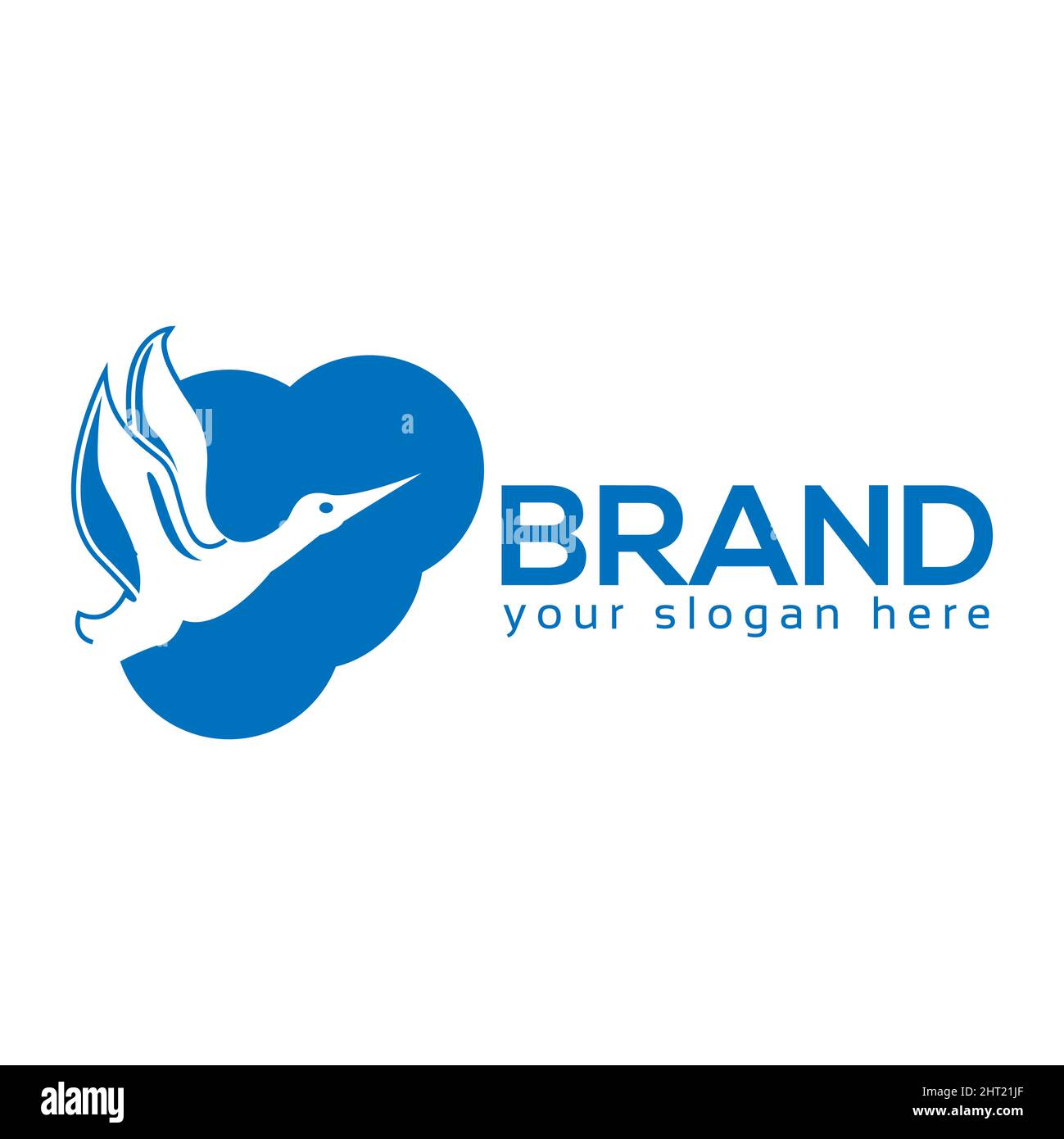 Cloud goose logo vector. Flat design. Vector Illustration on white background Stock Vector