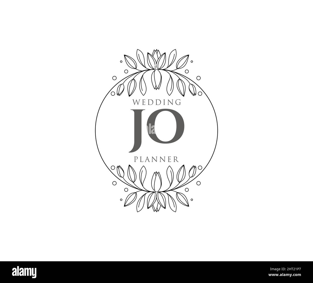 JO Initials letter Wedding monogram logos collection, hand drawn modern ...