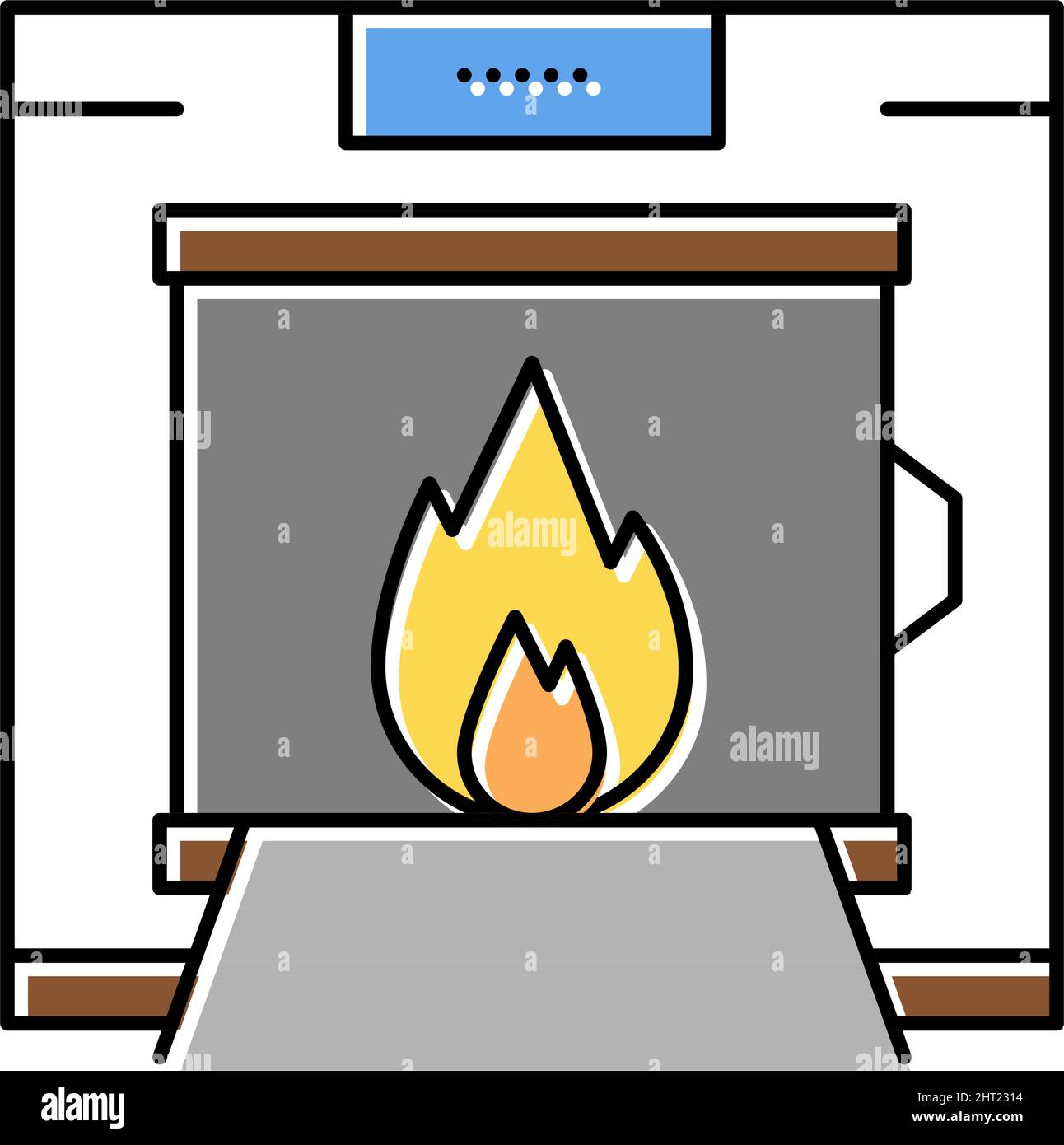 crematorium equipment color icon vector isolated illustration Stock Vector