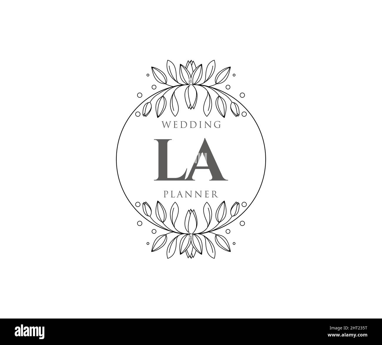 LA Initials letter Wedding monogram logos collection, hand drawn modern ...