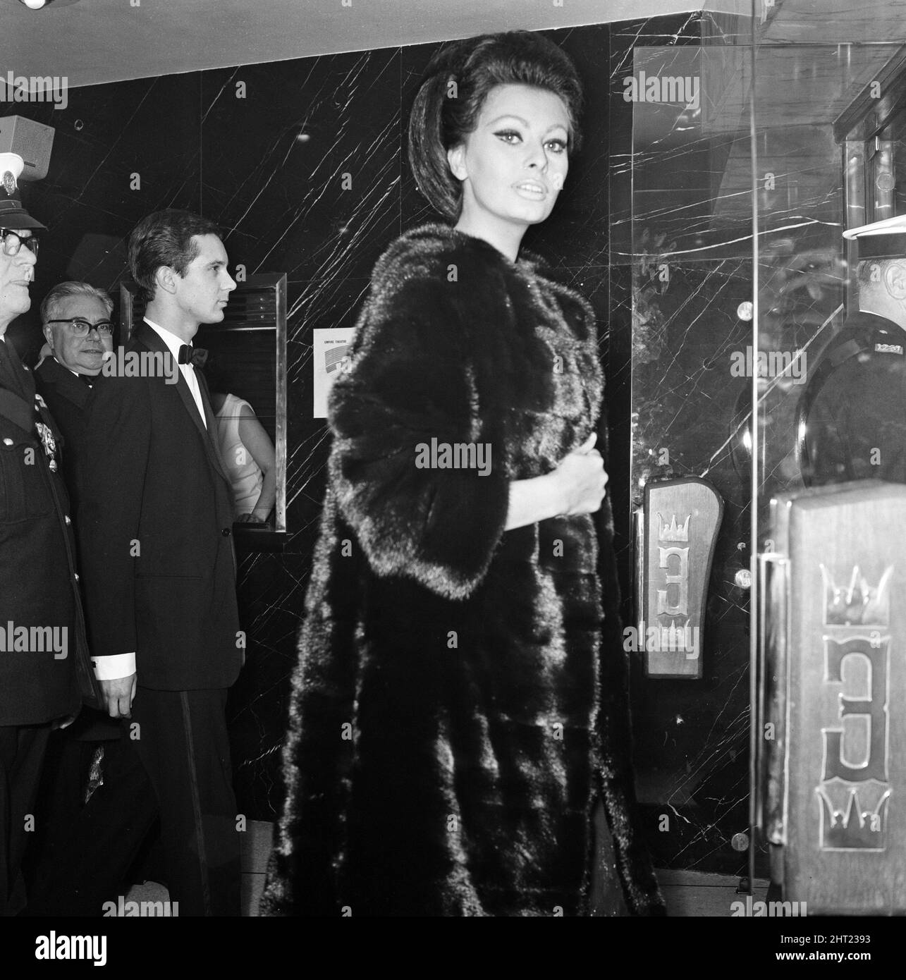 Sophia Loren arrives with her husband Carlo Ponti at the Empire ...