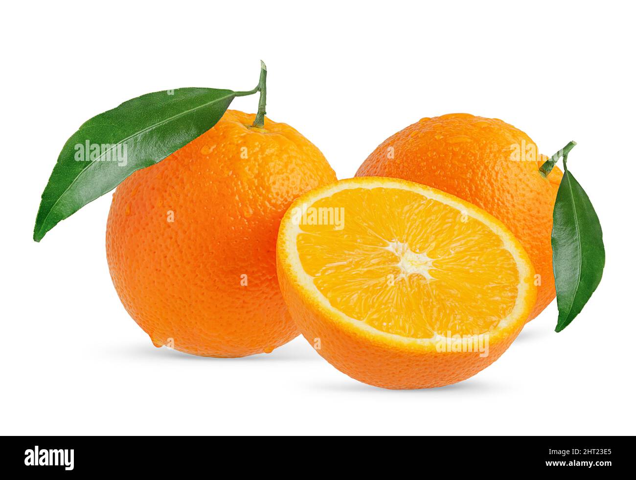 Composition of orange fruits isolated on white background. Stock Photo