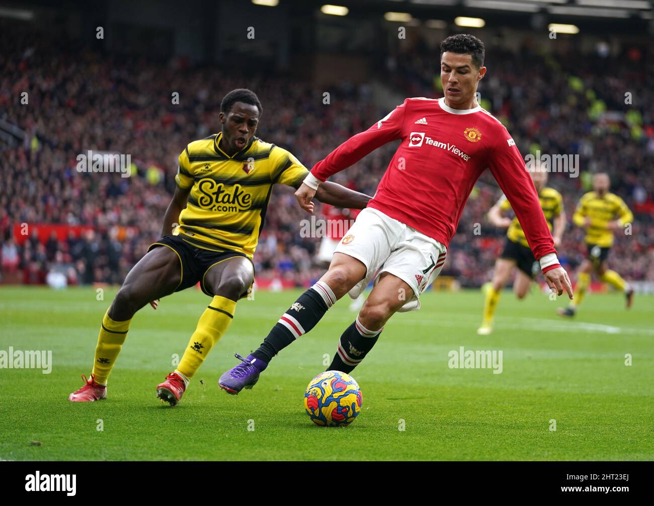 Manchester United's Cristiano Ronaldo and Watford's Jeremy Ngakia (left