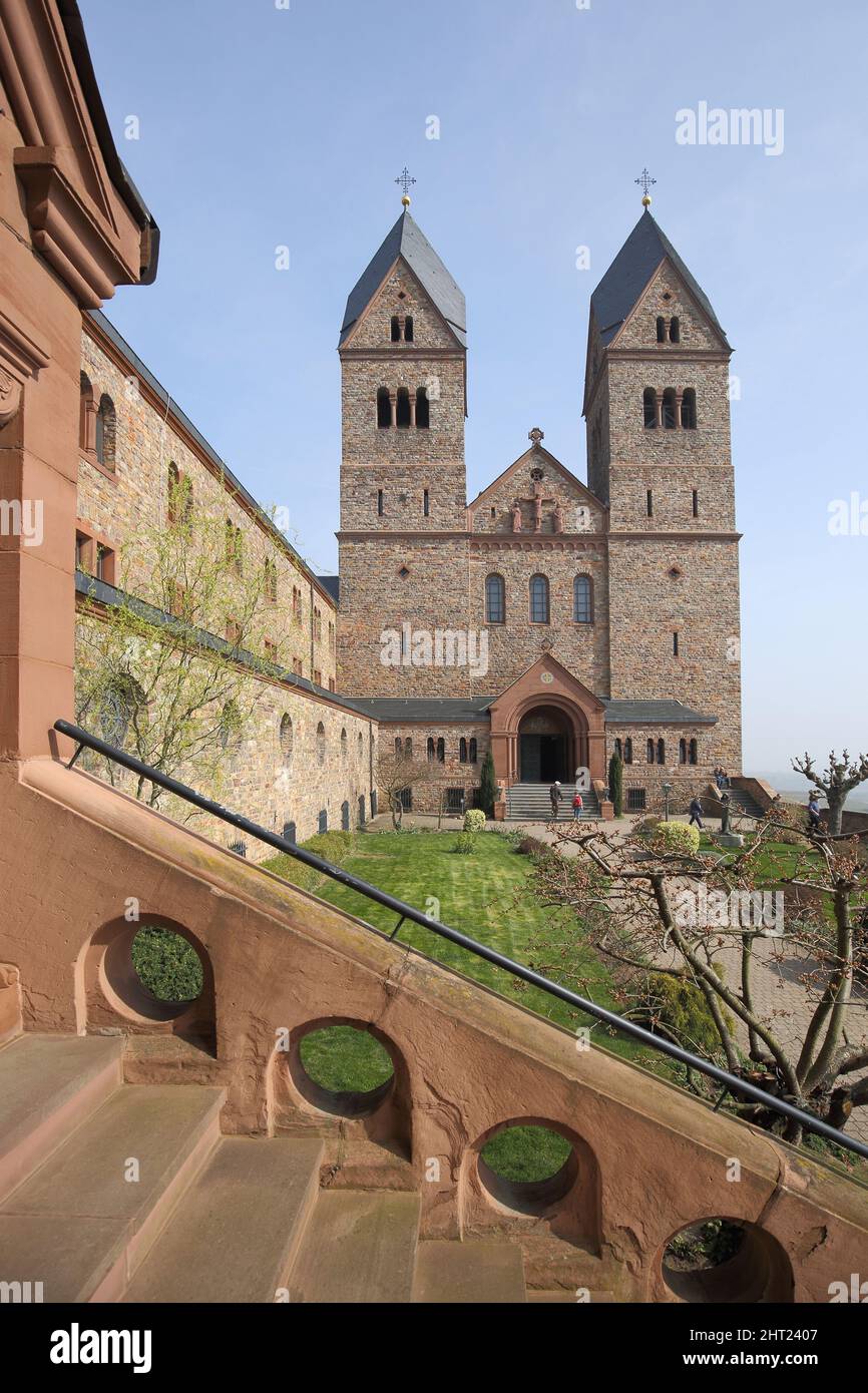 Benedictine Abbey of St. Hildegard, UNESCO World Heritage Site, in the Rheingau, Hesse, Germany Stock Photo