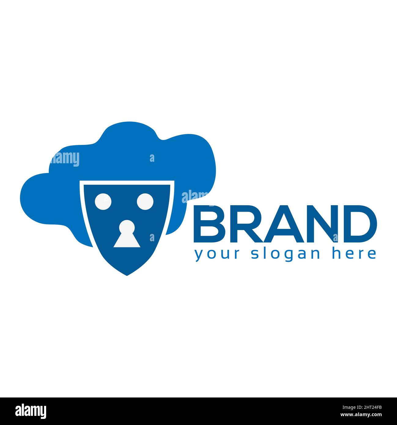Cloud protections logo vector. Flat design. Vector Illustration on white background Stock Vector