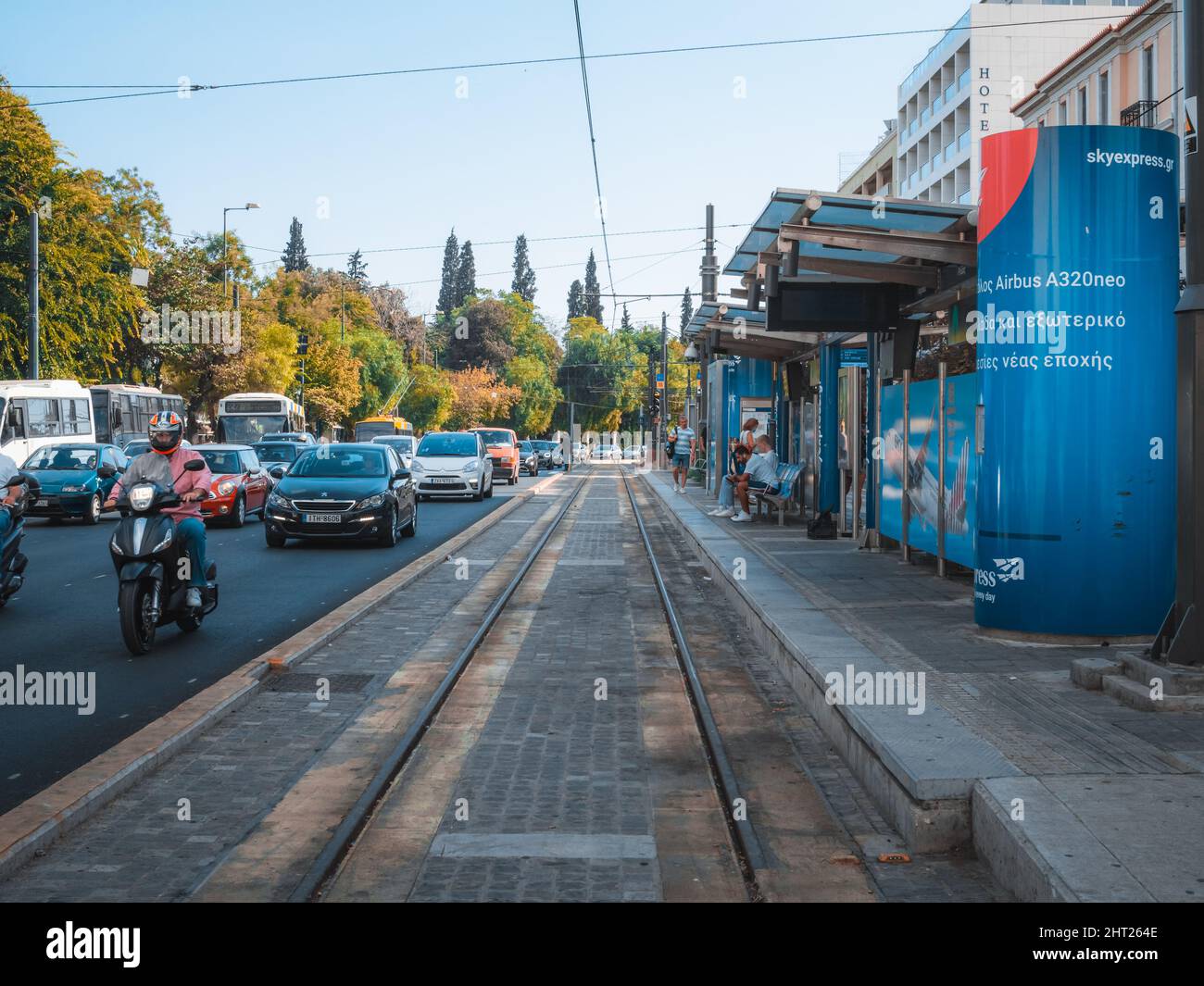 Leoforos vasilisis amalias avenue hires stock