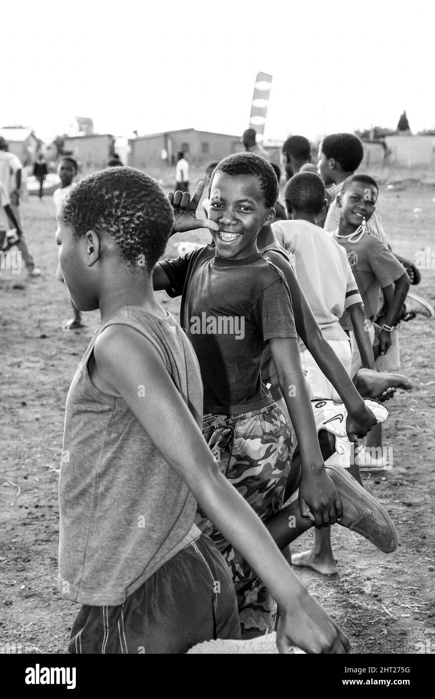 African school boys soccer Black and White Stock Photos & Images - Alamy